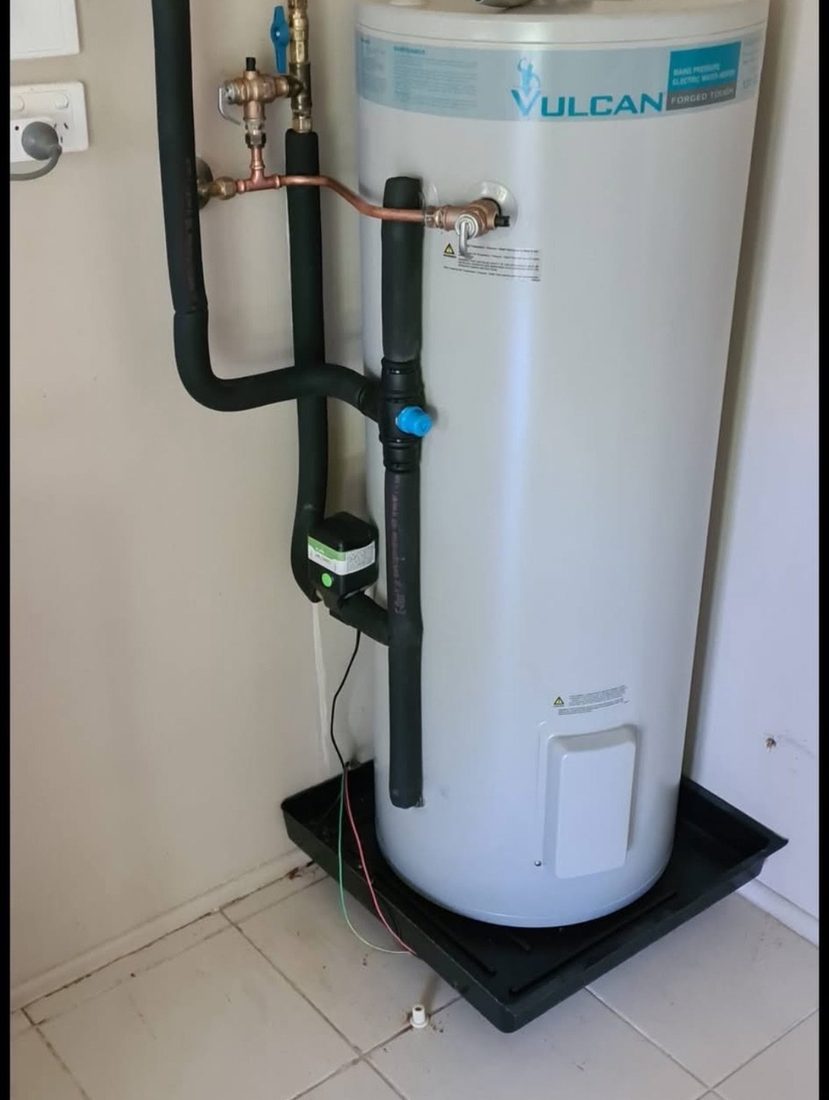 Vulcan electric hot water system install